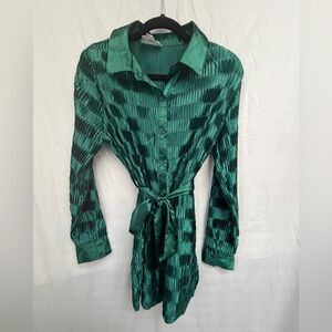 LoveRiche Satin Green Dress